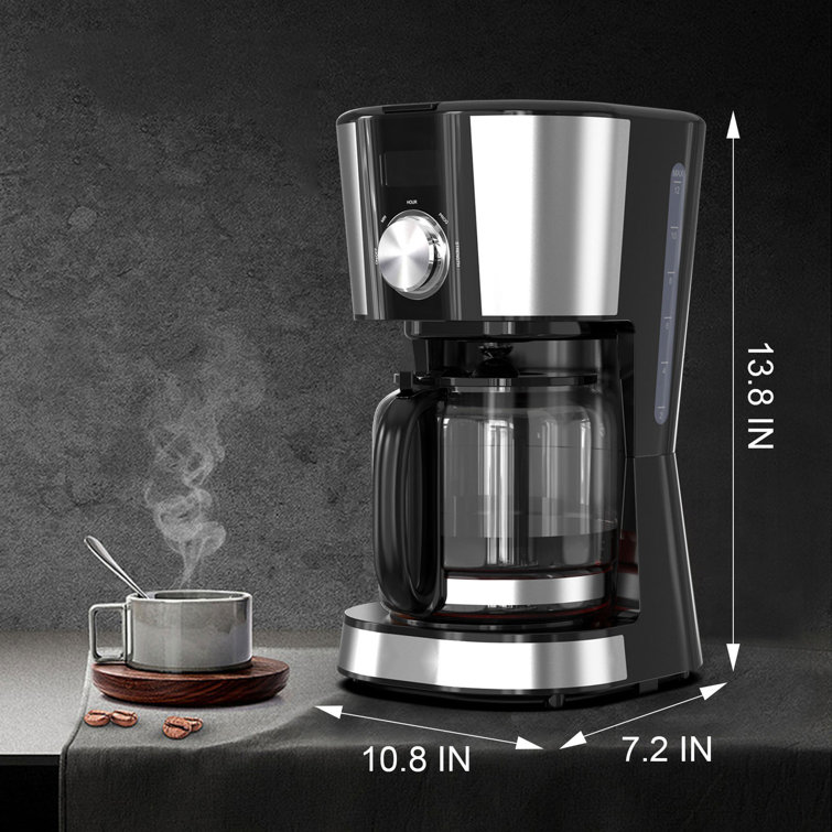 Color of the face home 12-Cup Coffee Maker: Drip Coffee Maker With  Programmable Timer, Brew Strength Control, Coffee Pot & Permanent Filter,  Smart Anti-Drip System, Automatic Keep Warm Coffee Machine,(Stainless  Steel)