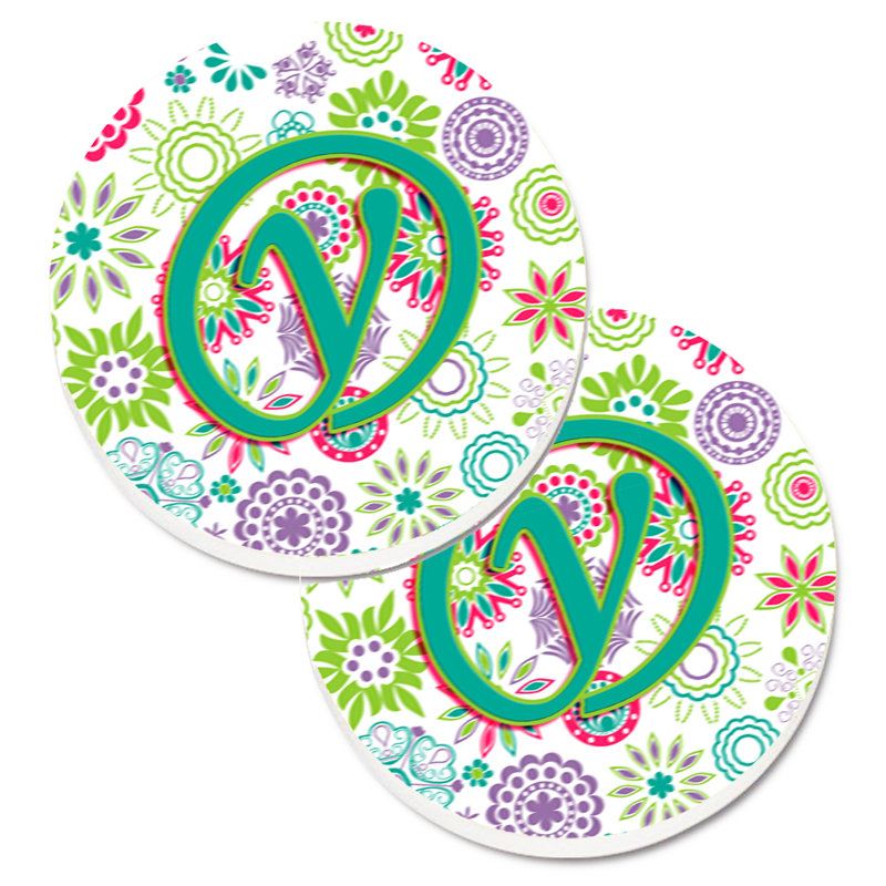 Sous-verre voiture de voiture fleurs initial, Y