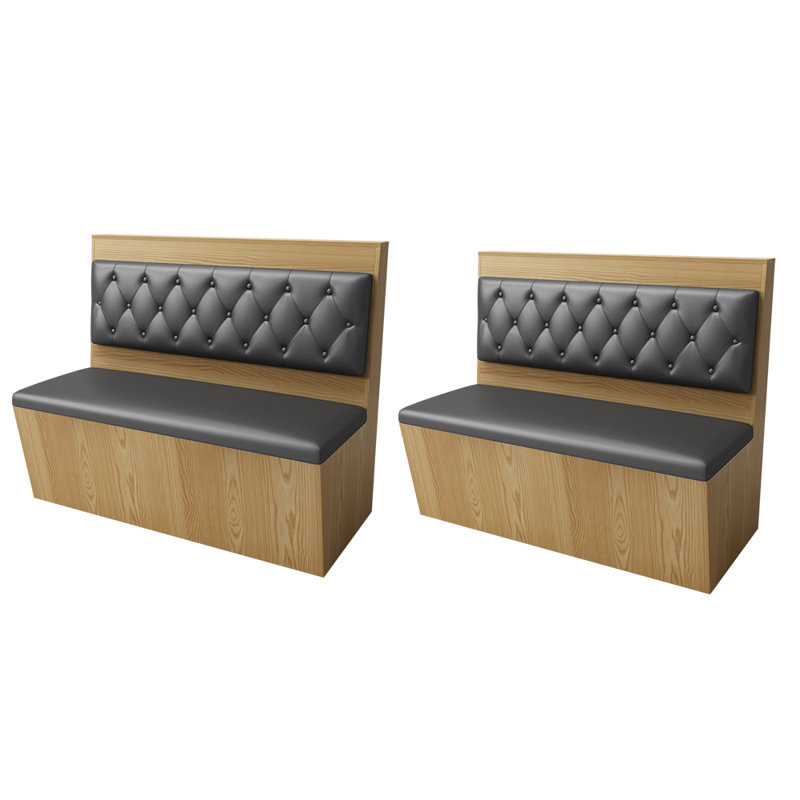 Banc de salle à manger léger en similicuir rembourré, Gris
