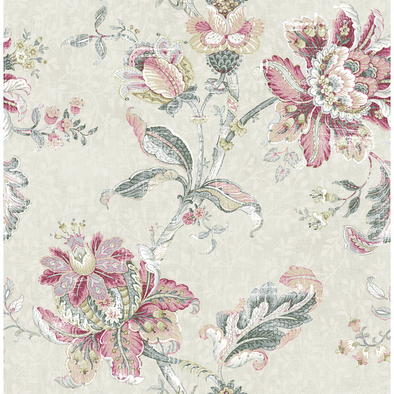 Rouleau de papier peint L 33 pi x l 20,5 po Raoul Jacobean, Ivoire
