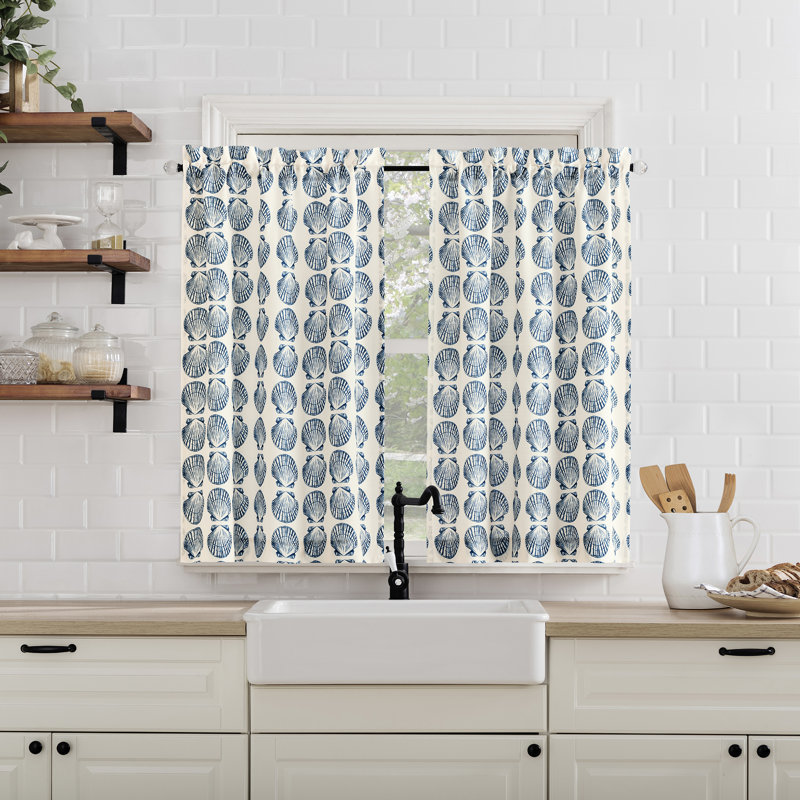 Rideau de cuisine semi-diaphane avec passe-tringle Audusinda, L 54 po x L 24 po