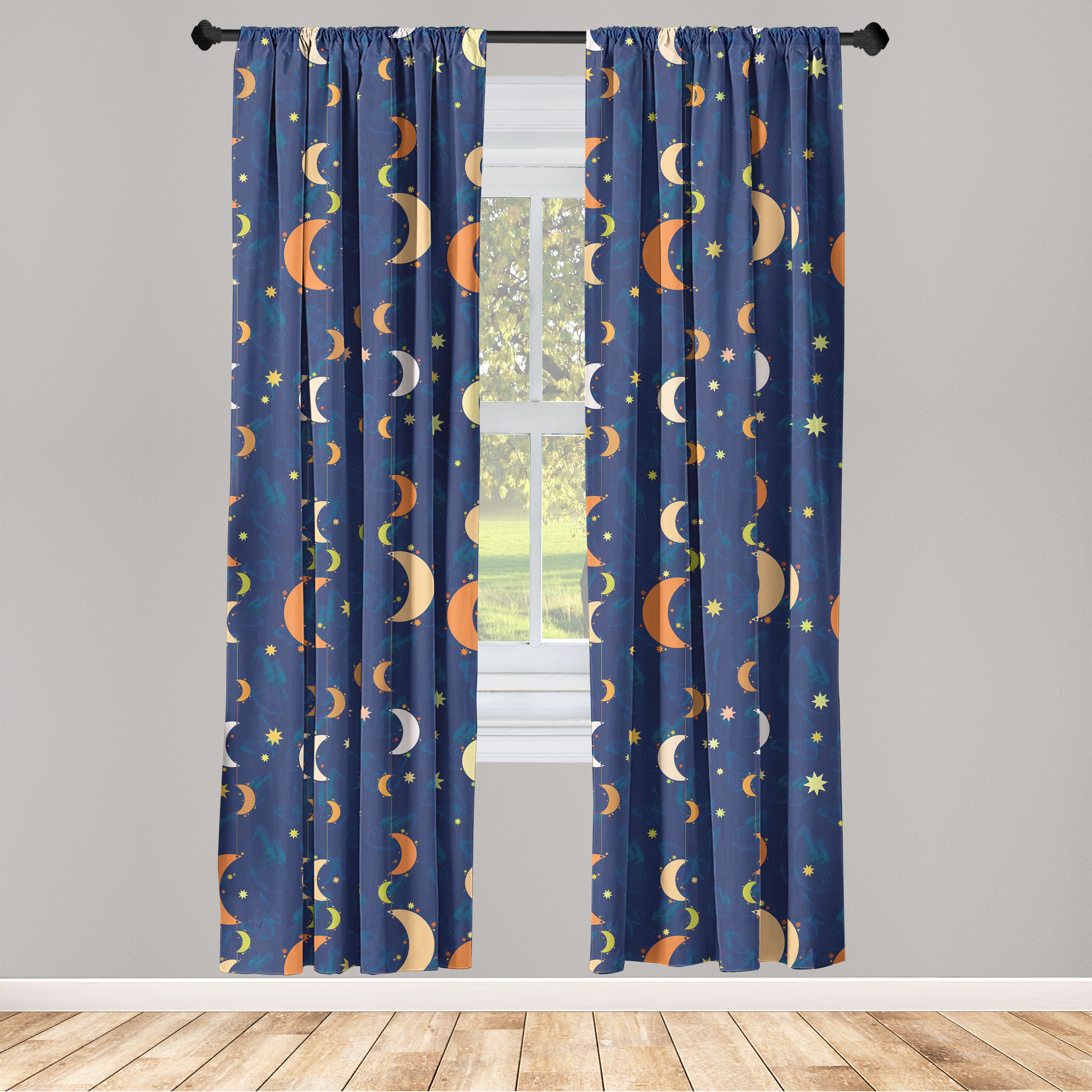 East Urban Home Auddis Microfiber Semi-Sheer Curtain Pair | Wayfair