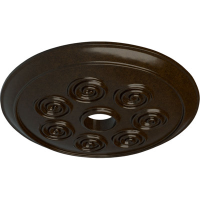Médaillon de plafond en spirale Endurathane, diamètre extérieur de 25 1/4 po x P 4 po x P 2 po (convient aux auvents jusqu'à 4 po), finition bronze peinte à la main