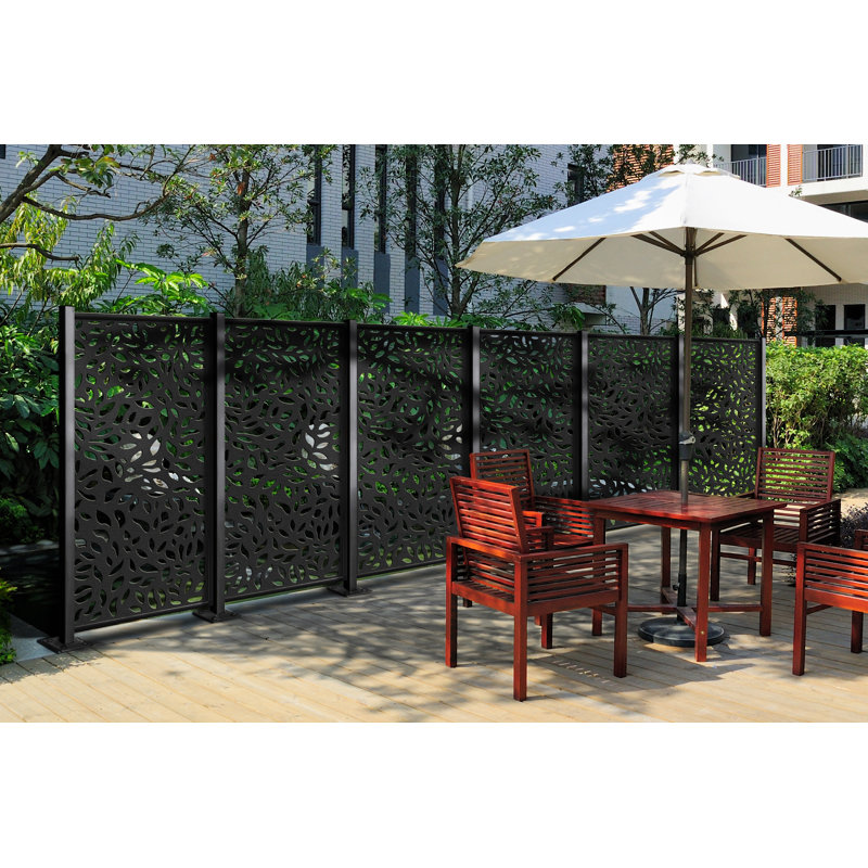 75 in. Black Galvanized Steel Fence Post with Welded Base Plate
