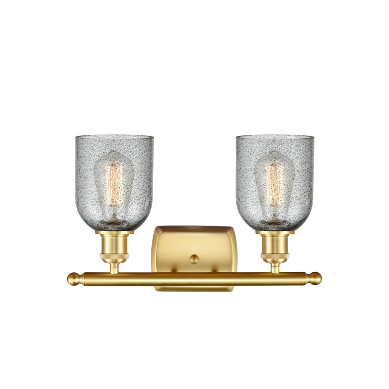 Vella 2 - Light Dimmable Vanity Light, 60 Watt Vintage Incandescent Bulb, Charcoal, Satin Gold