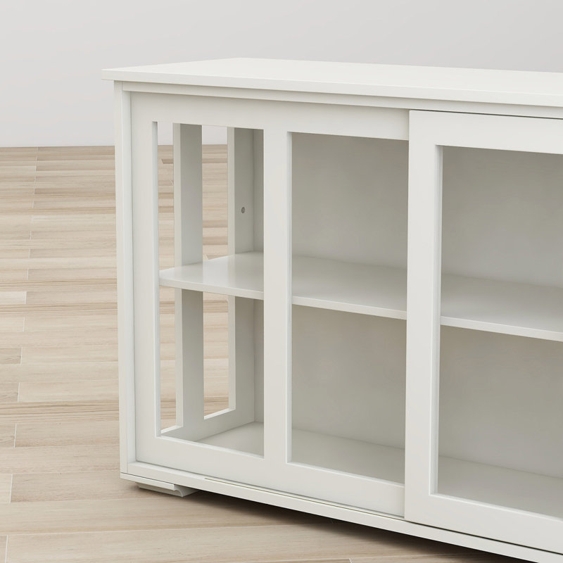 Armoire de rangement pour cuisine avec porte en verre, White