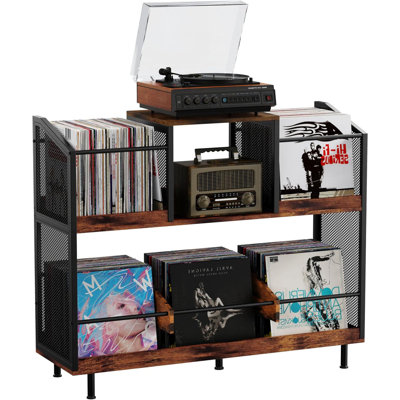 Record Player Stand With Vinyl Storage