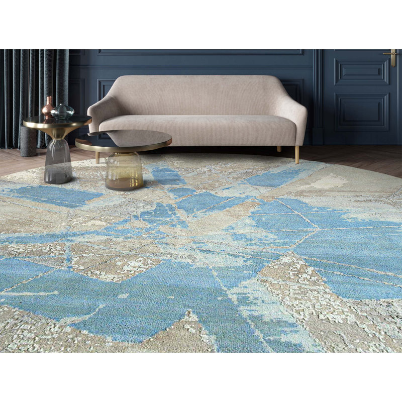Hand Woven Silk and Wool Area Rug
