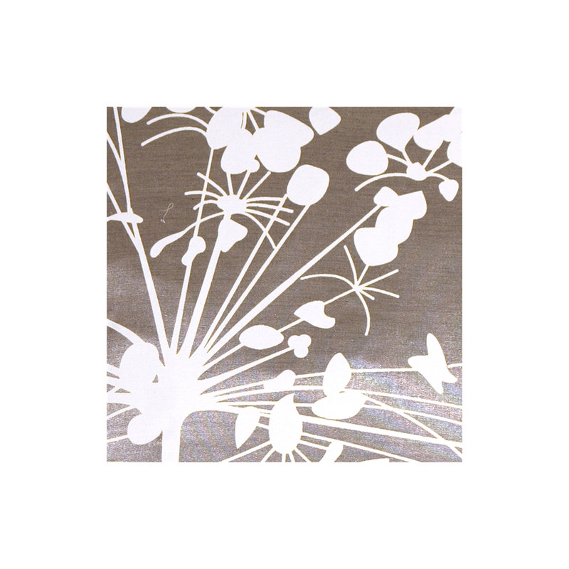 Coussin décoratif fleur Carlea, Gris / Blanc