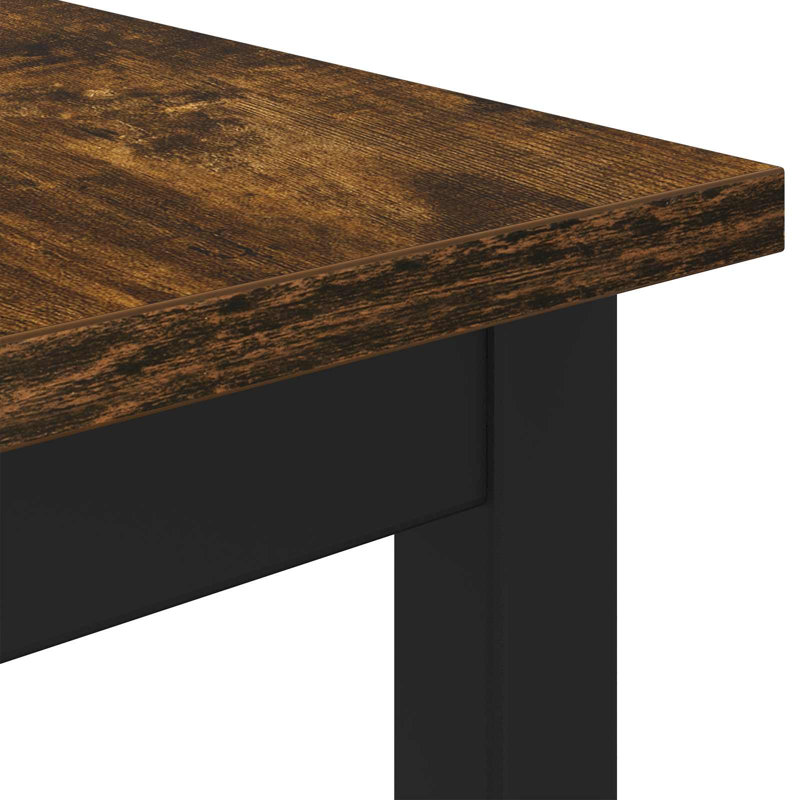 Metal Base Dining Table, Smoked Oak