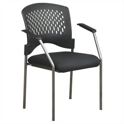 Chaise visiteur empilable en titane avec accoudoirs