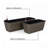 2-Pack Self-Watering Planter - Hand Woven Wicker - Rectangular - Dark Gray