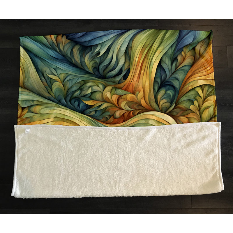 Throw Blanket, 51" W x 60" L, Multicolor, Swirl