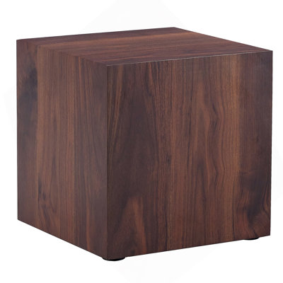 16*16*16 Inch Walnut Wood Grain MDF Coffee Table - Luxurious Design, Perfect Living Room Accent.