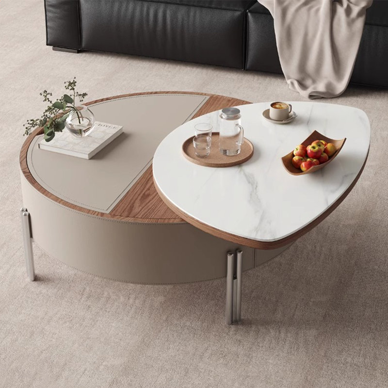 Multifunctional superior rock plate tea table, 15.75" H x 31.5" L x 31.5" W