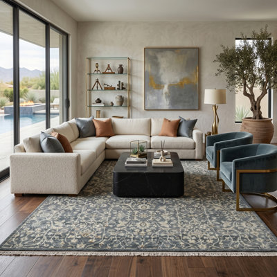 Hiller Traditional Hand-Knotted Iron Area Rug