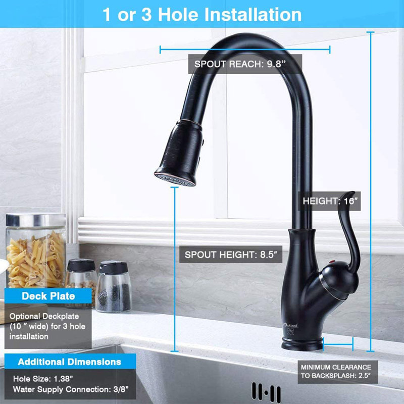 OAKLAND Pull Down Kitchen Faucet, Oil Rubbed Bronze