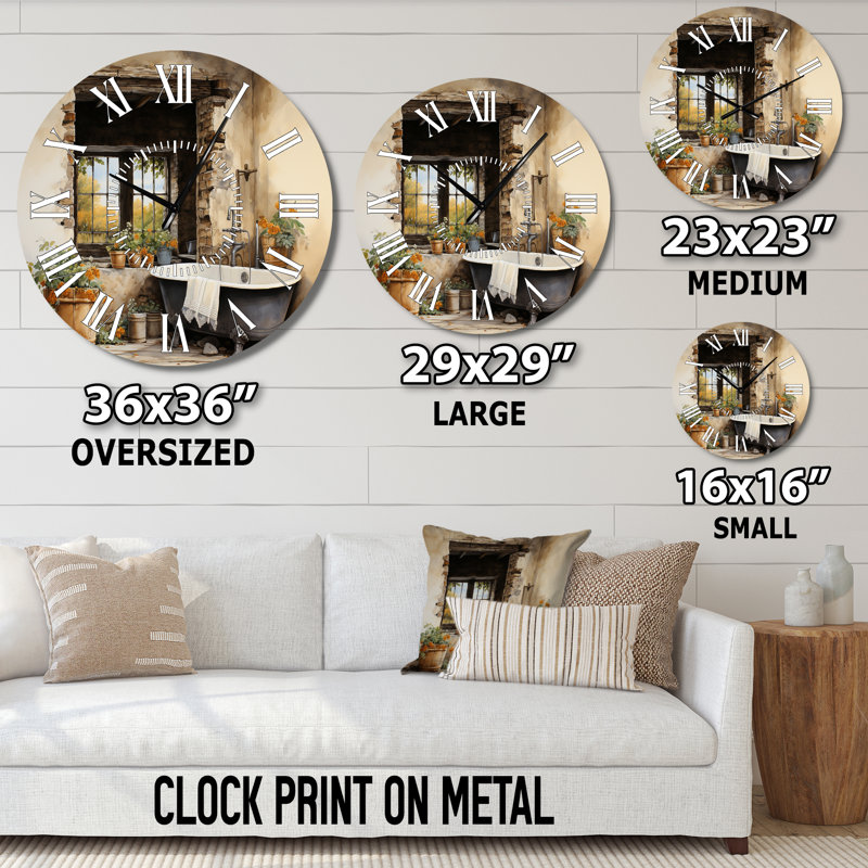 Laundry Rustic I - horloge murale, Grand