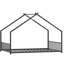 Structure de lit double sur le toit en fer noir avec éclairage à DEL, largeur de 55,9 po, hauteur de 58,4 po, limite de poids de 350 lb pour le fer à repasser, bandes, X 58,4 po, charge, assemblage rapide-1224942776-1224942783