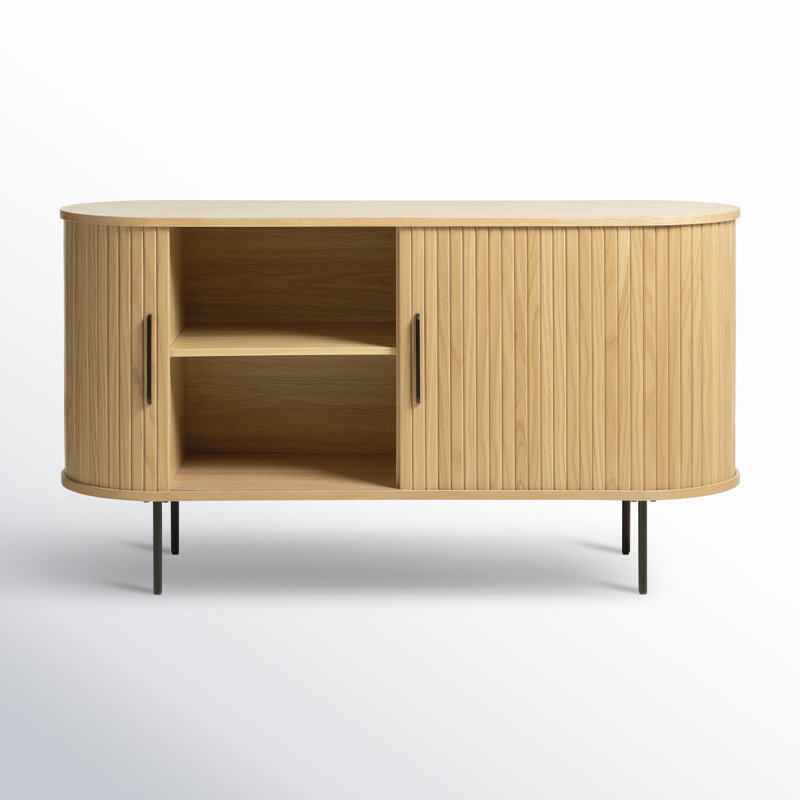 Iris 55'' Natural Oak Sideboard with Sliding Tambour Doors