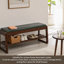 Meuble à chaussures en bois avec banc à langer, coussin de siège en cuir synthétique de haute qualité, compartiment de rangement à charnières dissimulé, étagère à chaussures ouverte en couches et support à chaussures robuste convenant aux vestibules et aux chambres à coucher.