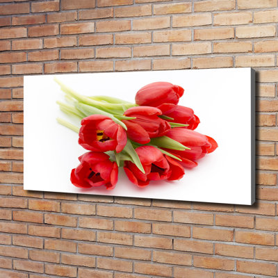 Red Tulips - Wrapped Canvas Print
