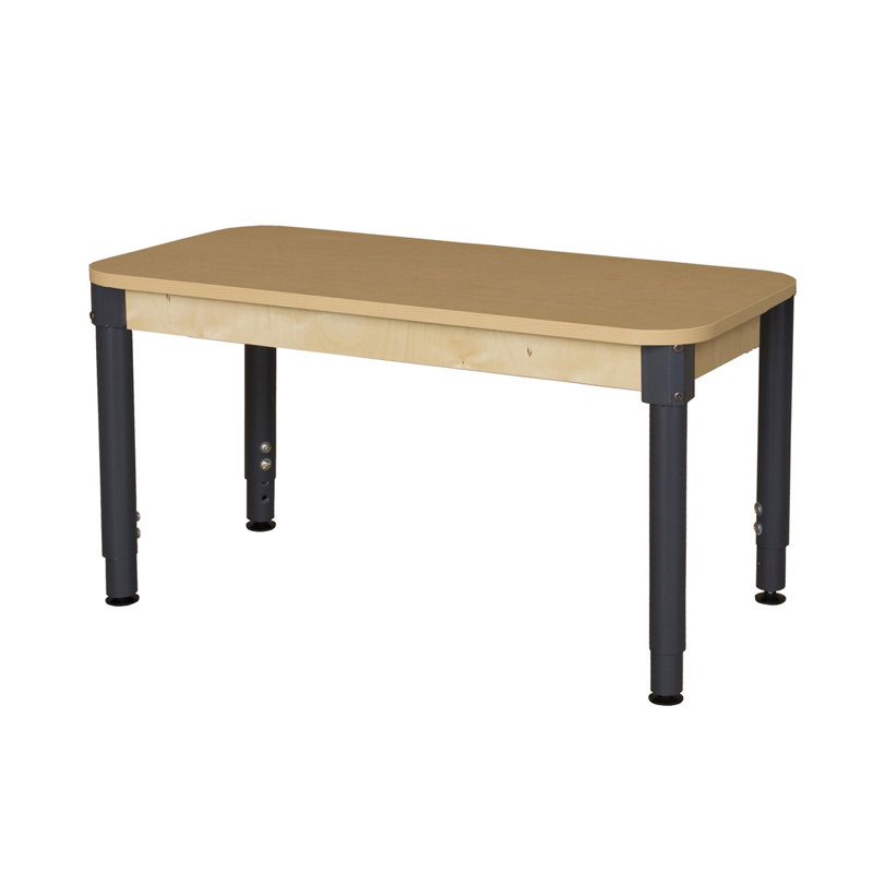 Natural Wood Adjustable Rectangle Activity Table with Laminate Surface