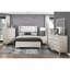 Table de chevet 1Pc avec 2 tiroirs, finition blanche antique