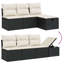 Ensemble de canapé de jardin Vidaxl noir, blanc crème