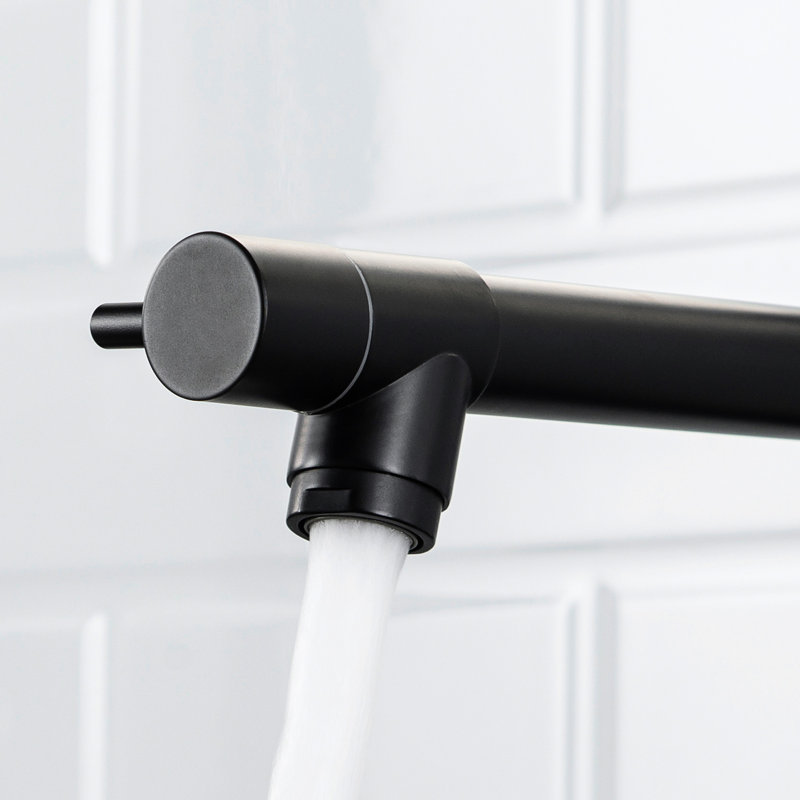 Robinet de lavabo à pré-rinçage à poignée simple - Coupleur noir mat commercial robuste pour vis de cuisine