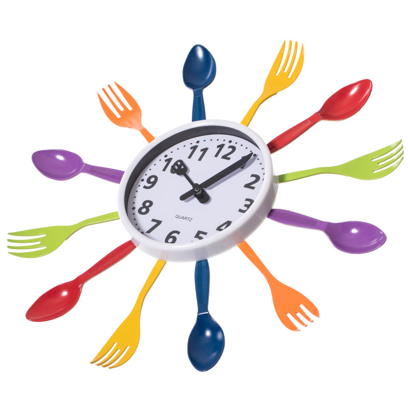 Eumeka Wall Clock, Green/Purple/Blue