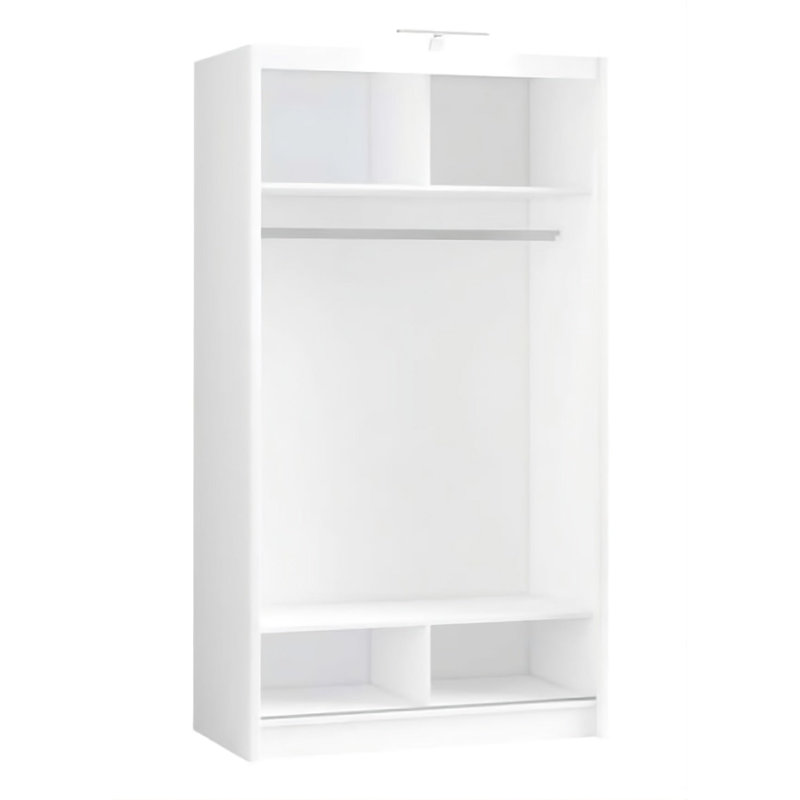 Sleek 120cm Sliding Wardrobe - Modern Storage with Mirror Finish, White