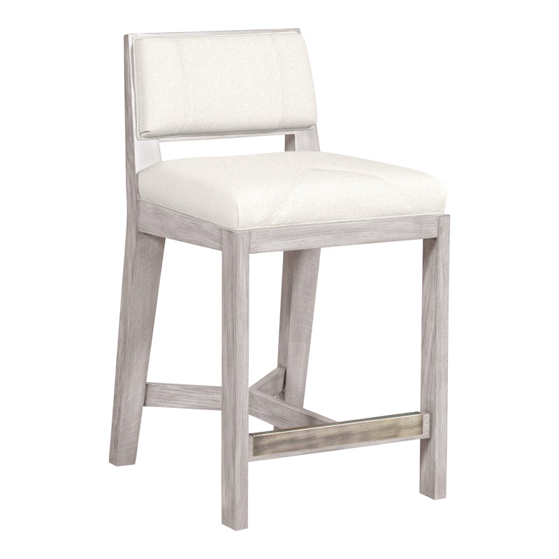 Thom Filicia Solid Wood 26.5" Counter Stool, Dove Gray, Kennelly Snow