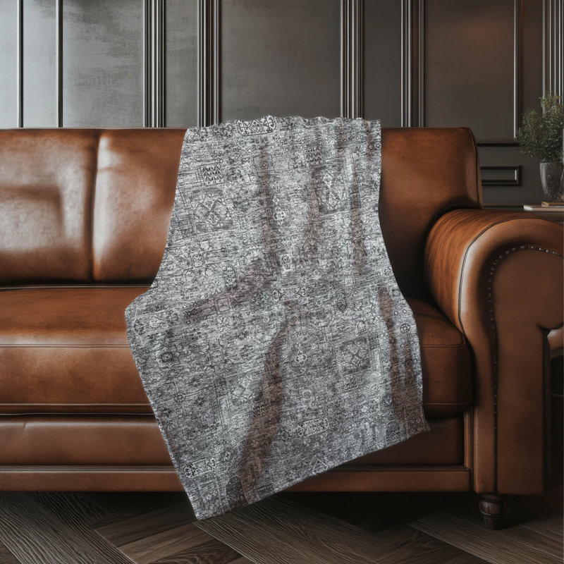 Jeté à panneau Addison Sherpa ASB611, Gris anthracite