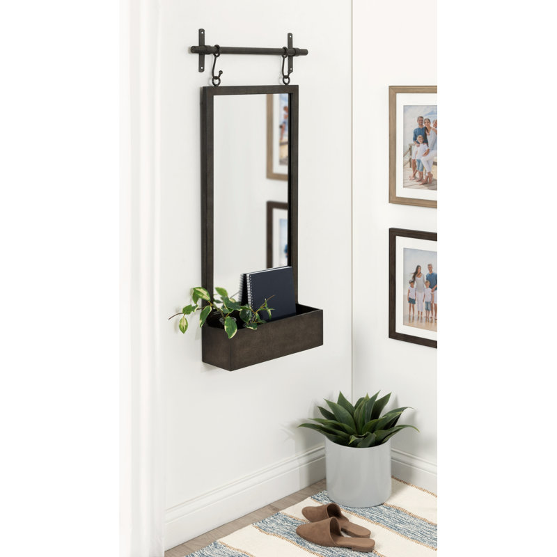 Miroir d'appoint Hughley, 39 po x 18 po, Brun