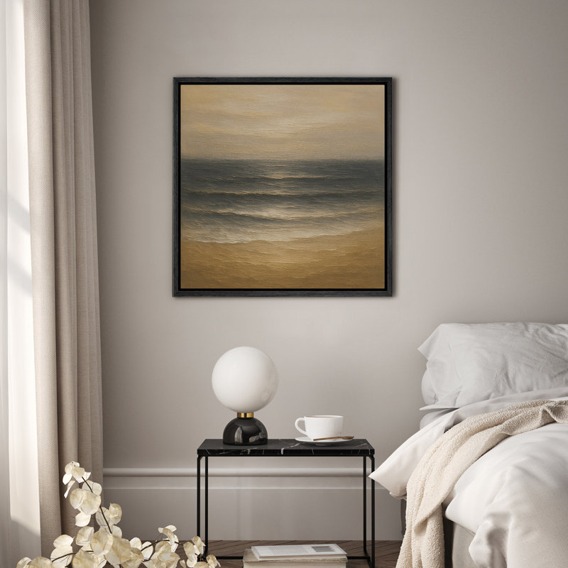Art mural sur toile encadrée - impressions murales abstraites sur fond bleu pour la chambre à coucher, H 16 po x l 16 po