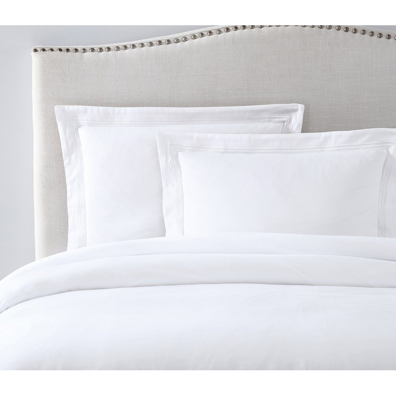 Triple Luxe Sateen Duvet Cover Set , White/Arctic, King Duvet Cover + 2 King Shams