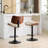 Walnut Bentwood Bar Stools Mid Century Modern Adjustable Counter Height Black Leather Upholstered 360°Swivel Bar Chairs,Set Of 2-119777606-119777602