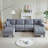 U-Shaped Modular Sofa with 2 Pillows-794898415