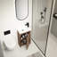 Meuble-lavabo autoportant de 18 pouces avec lavabo simple. Armoire à portes à fermeture douce. Lavabo en céramique. Assemblage sans couture de l'armoire de 18 po en contreplaqué brun ébène pour les petites salles de bain.