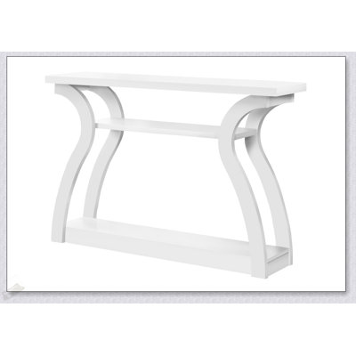 Narrow White Laminate Console Table For Modern Entryway And Sofa Side, Contemporary Design With Space-Saving Features