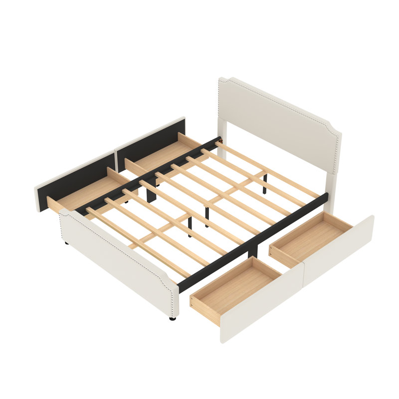 Grand lit standard Alexxander, Beige