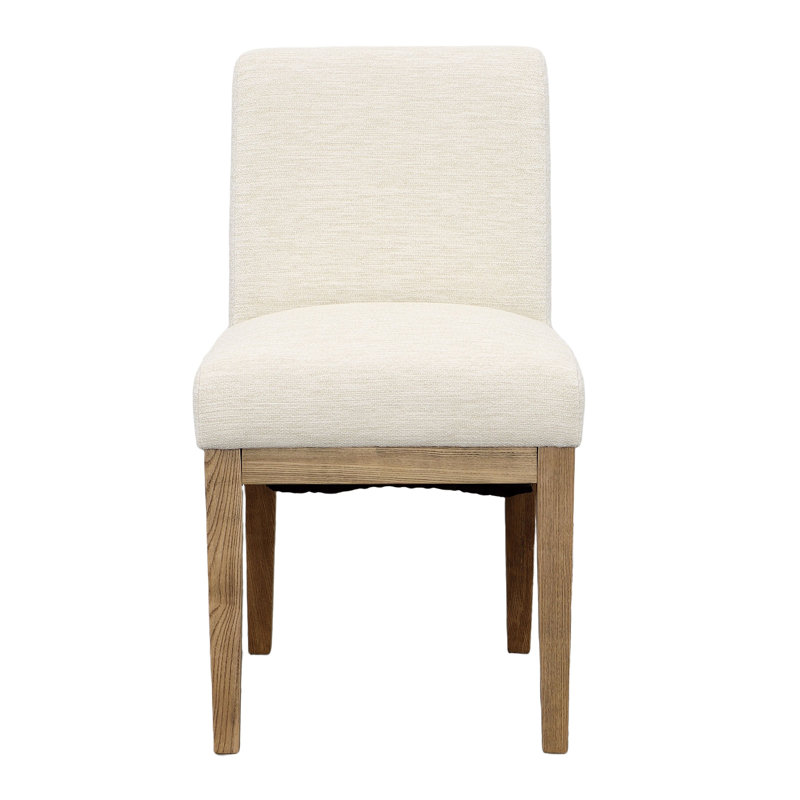 Weilan Polyester Upholstered Dining Chair, Cream