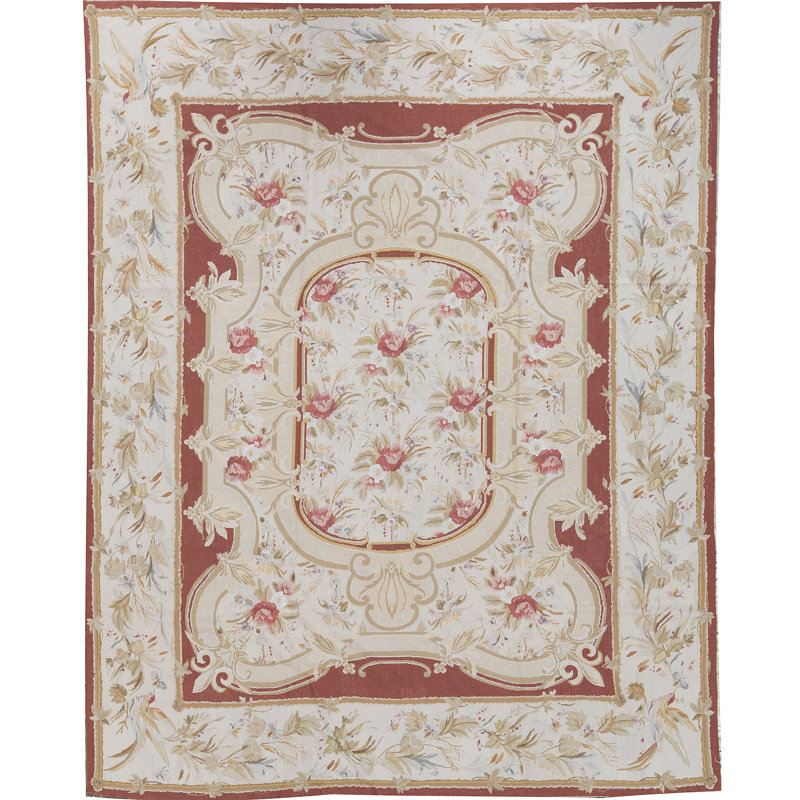 Tapis beige noué à la main de haute qualité