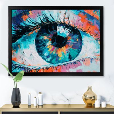 Colorful Turquoise Woman Eye Art II - Modern Canvas Art Print