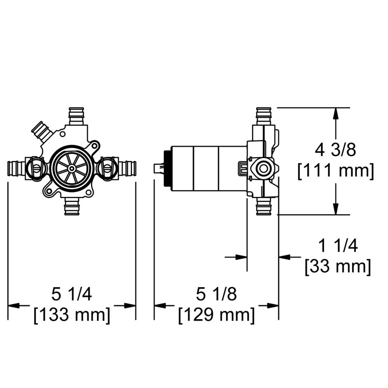 1/2" Therm & Pressure Balance Rough-in Valve with up to 5 Functions