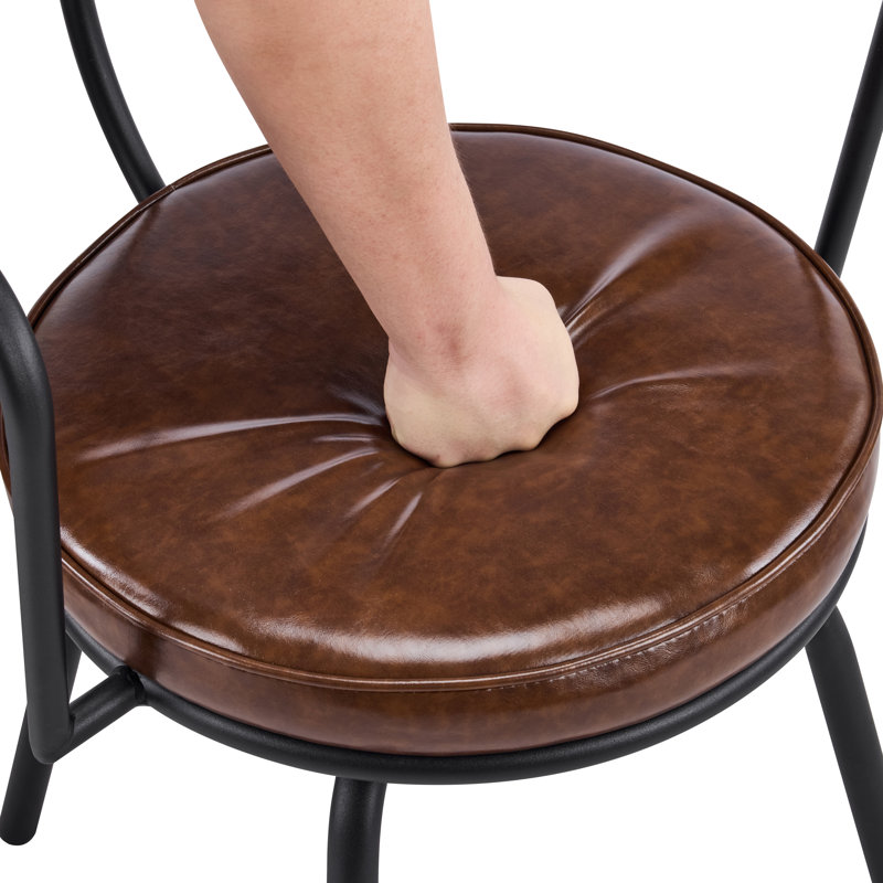 Chaise de salle à manger pivotante en cuir PU Abisan, Chocolat