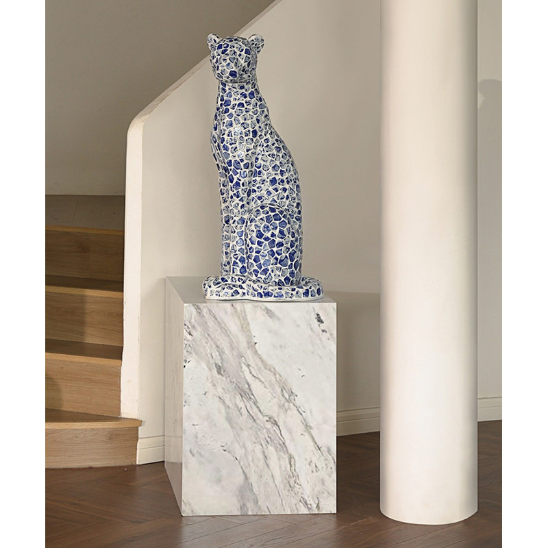 Blue+White Free Form Glass Steel+Sintered Stone Decorative Object