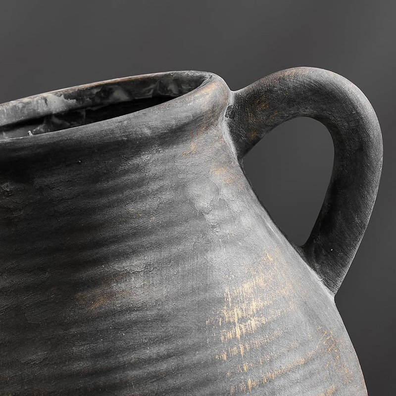 Vase en céramique avec 2 poignées, Bronze