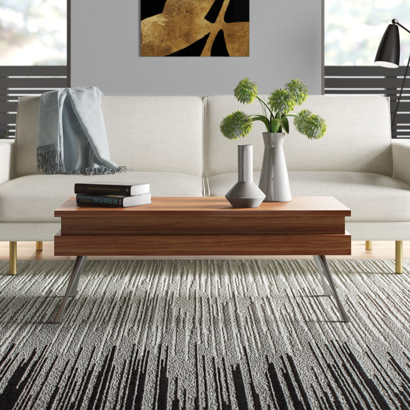 Kitzmiller Lift Top Coffee Table with Storage, Walnut